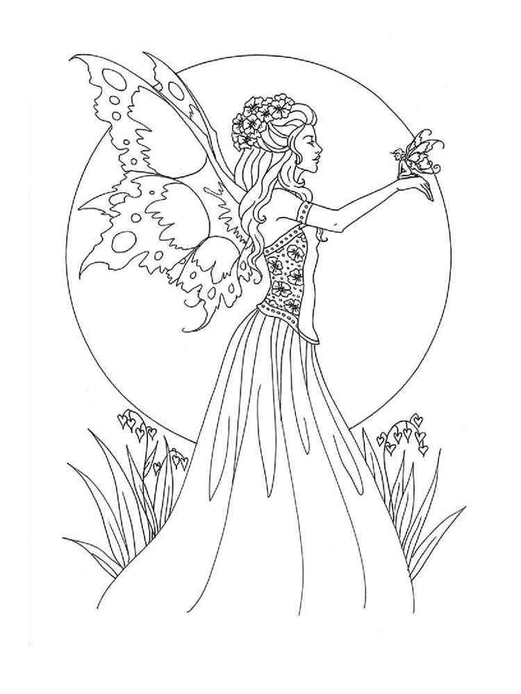Fairy Coloring Pages Aesthetic Printables 70