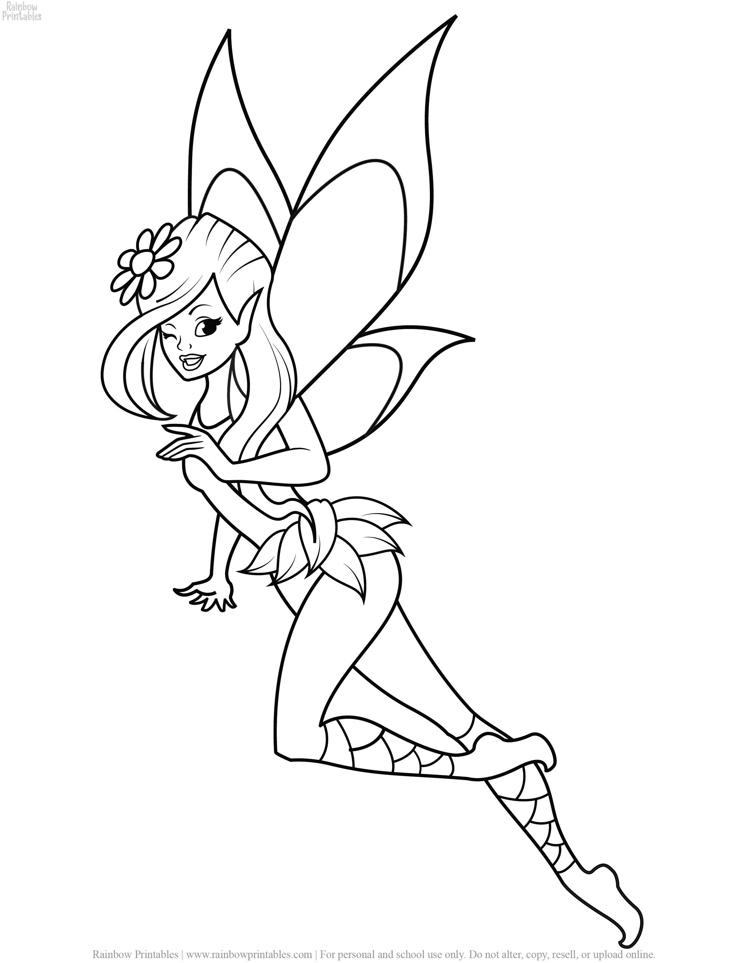 Fairy Coloring Pages Aesthetic Printables 77