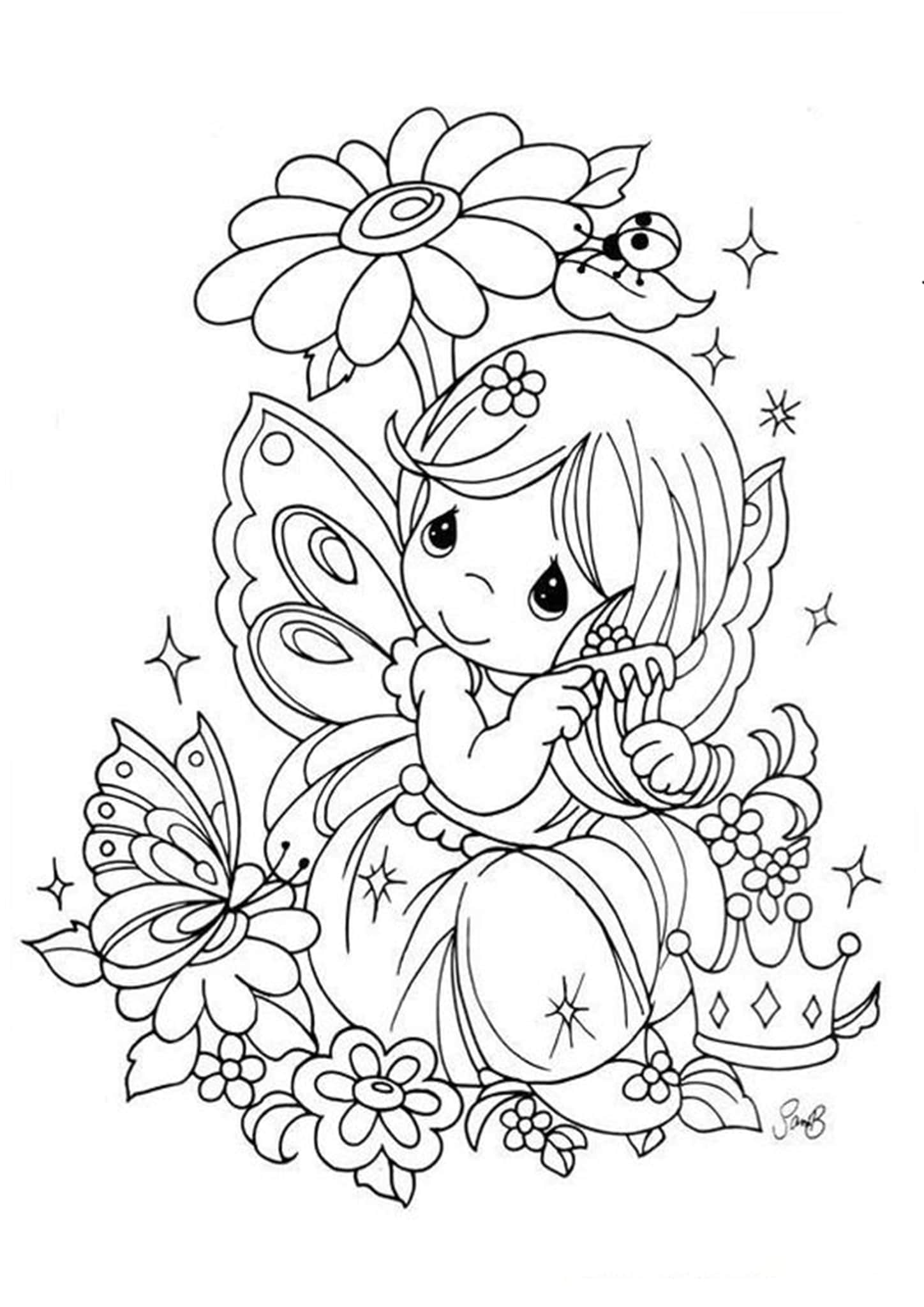 Fairy Coloring Pages Aesthetic Printables 79