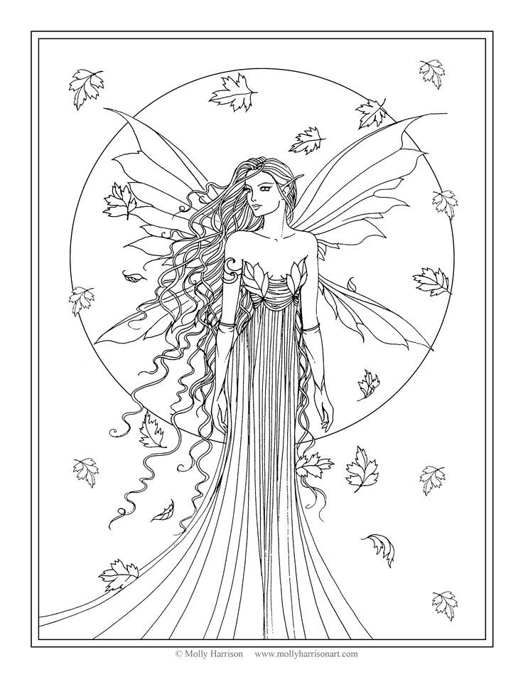 Fairy Coloring Pages Aesthetic Printables 8