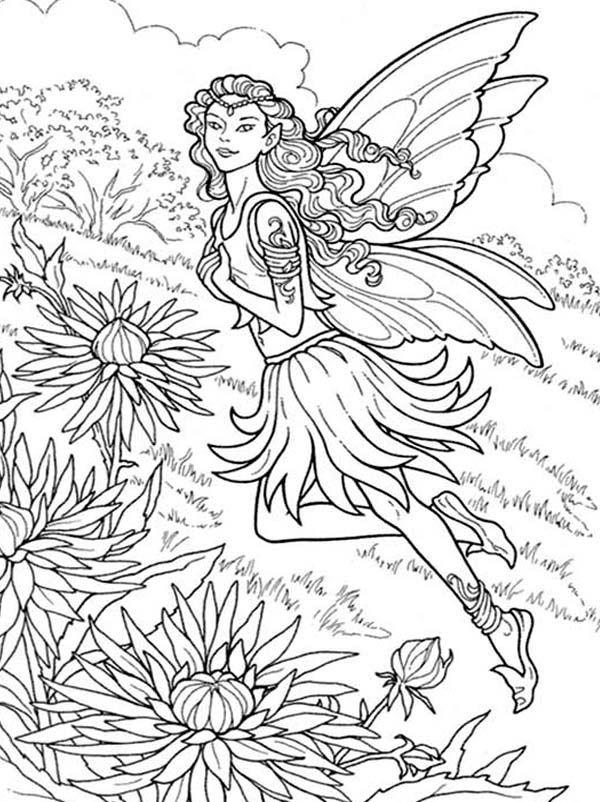 Fairy Coloring Pages Aesthetic Printables 85