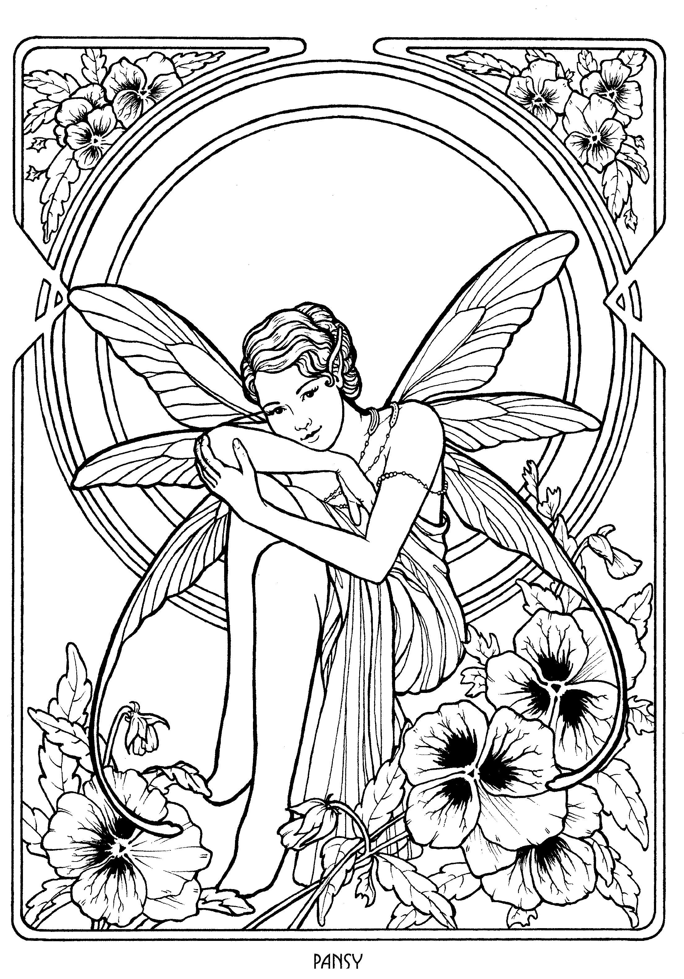 Fairy Coloring Pages Aesthetic Printables 88