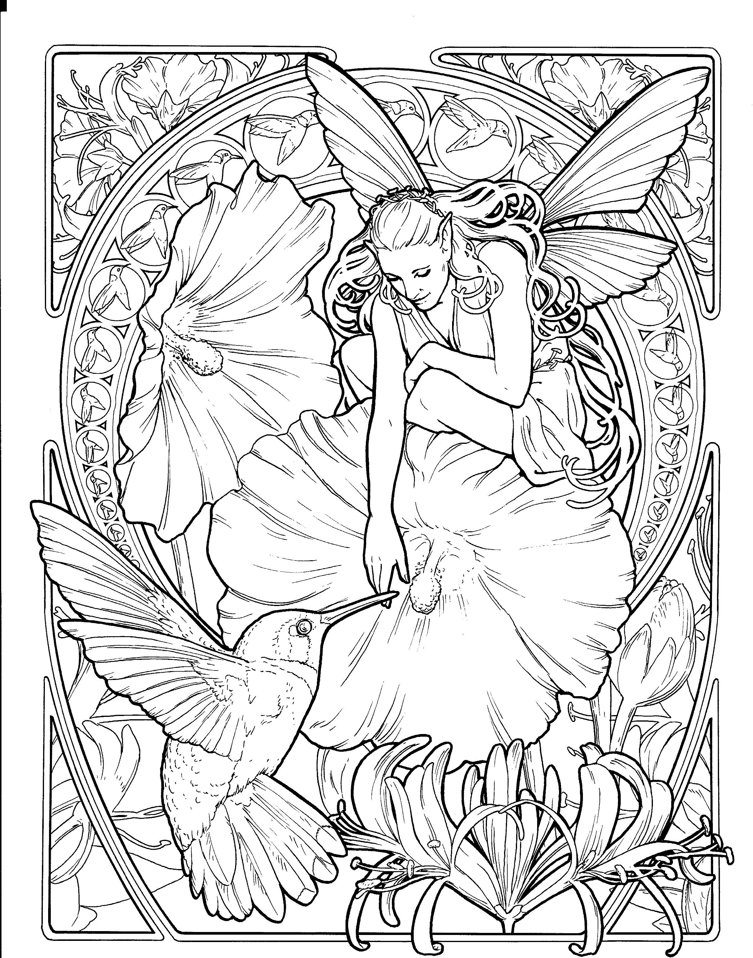 Fairy Coloring Pages Aesthetic Printables 9