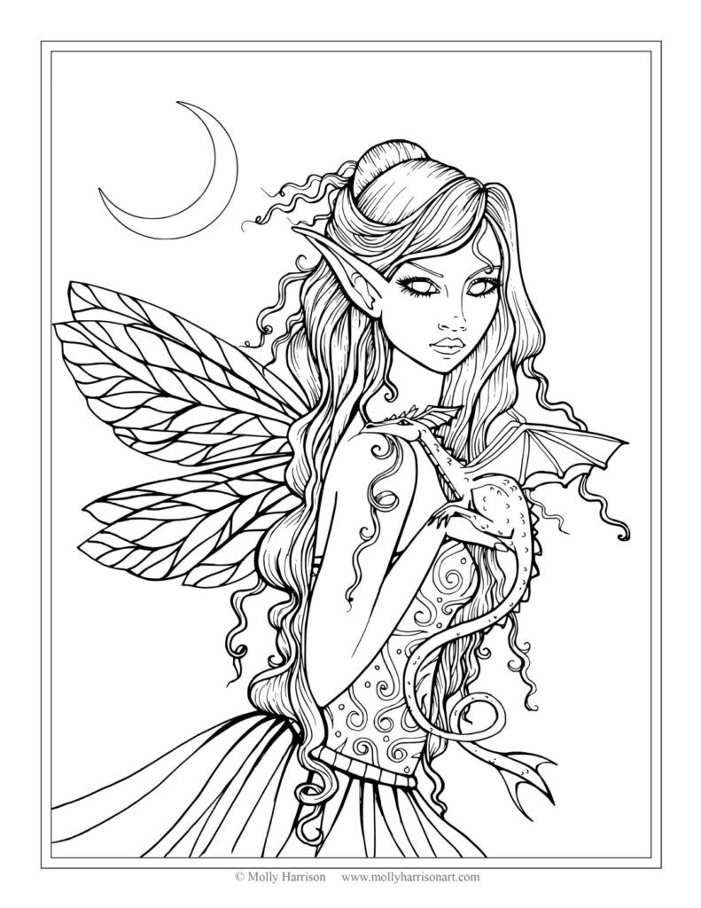 Fairy Coloring Pages Aesthetic Printables 90