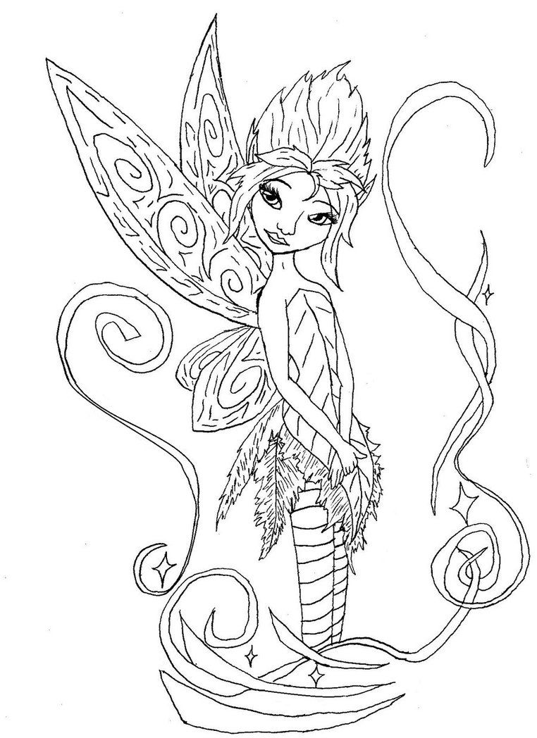 Fairy Coloring Pages Aesthetic Printables 96