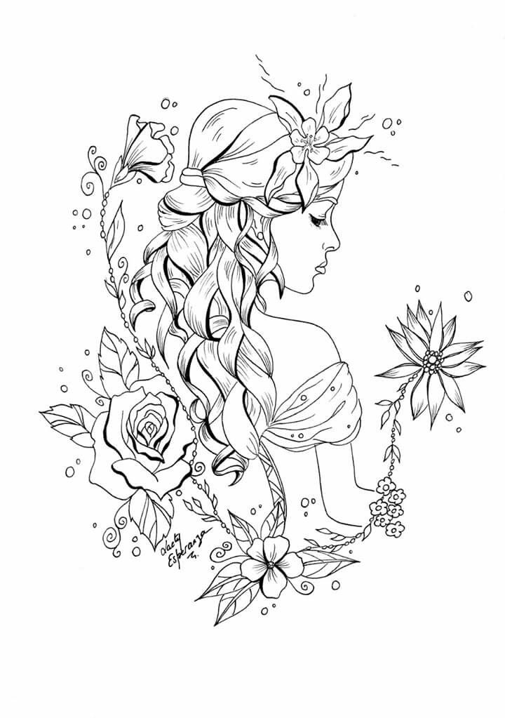 Fairy Coloring Pages Aesthetic Printables 97