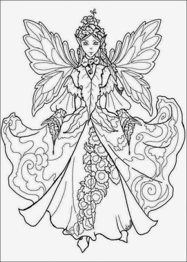 Fairy Coloring Pages Aesthetic Printables 98