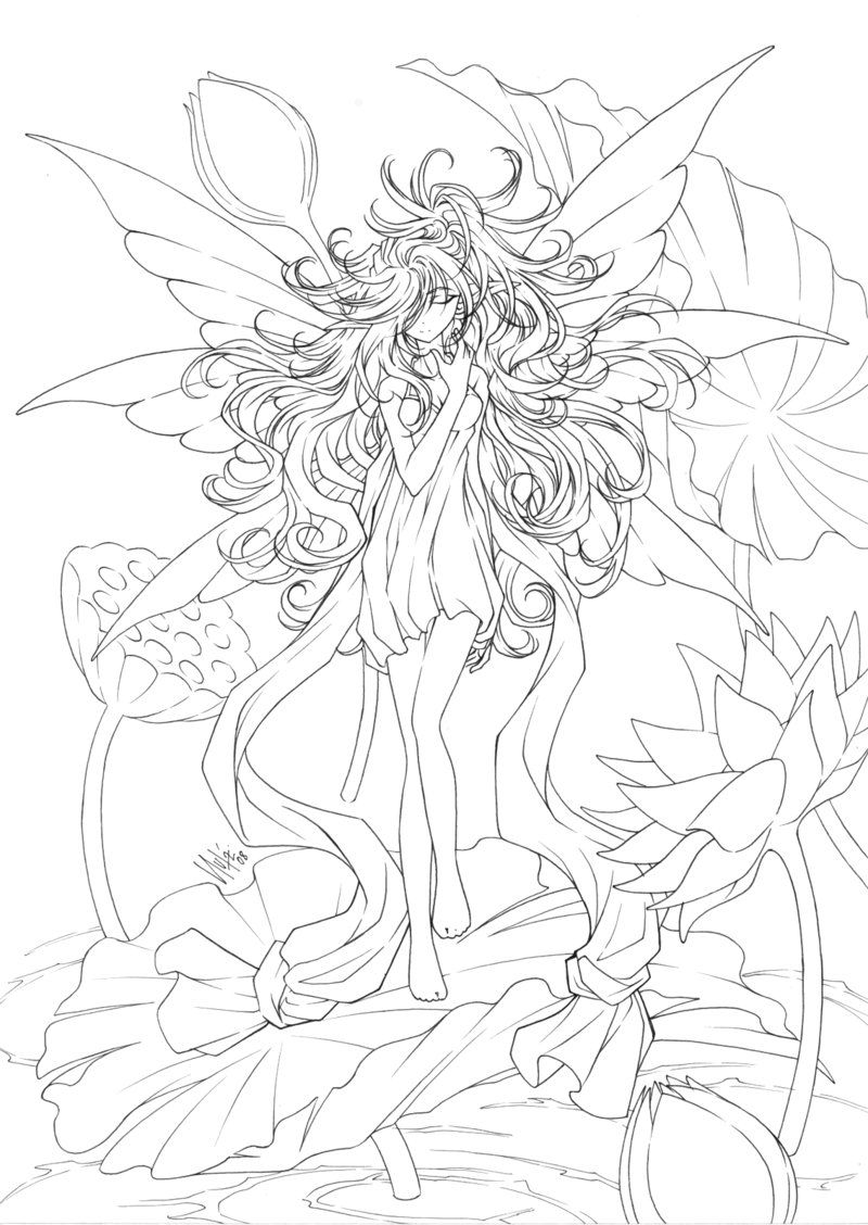 Fairy Coloring Pages Aesthetic Printables 99