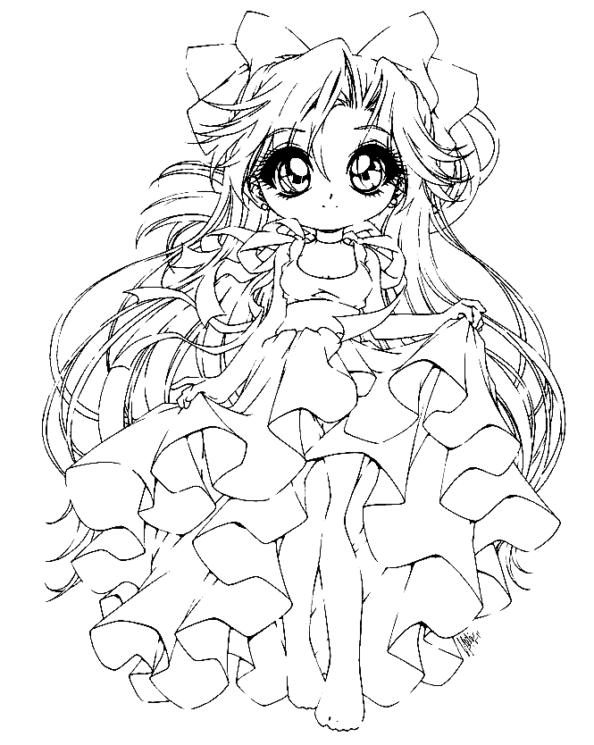 Lineart Anime Coloring Pages Printable 105