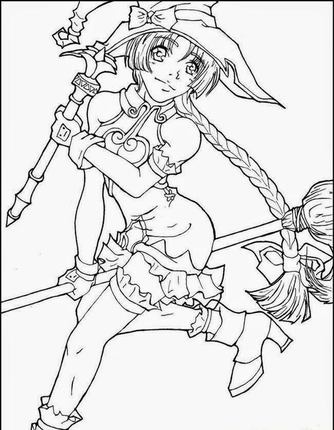 Lineart Anime Coloring Pages Printable 107