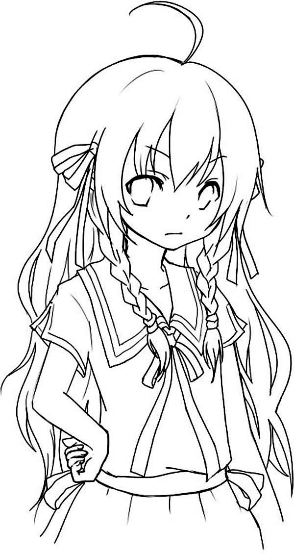 Lineart Anime Coloring Pages Printable 112