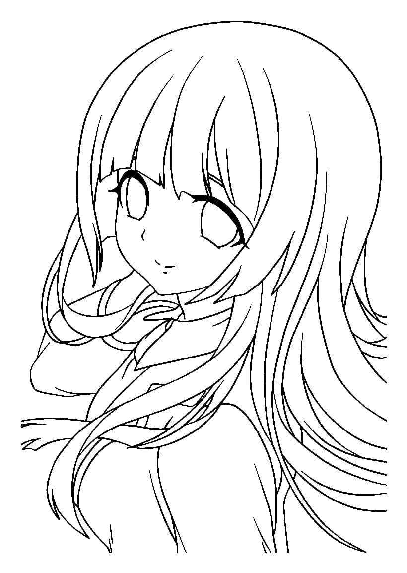 Lineart Anime Coloring Pages Printable 113