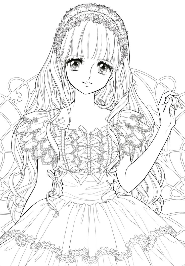 Lineart Anime Coloring Pages Printable 114