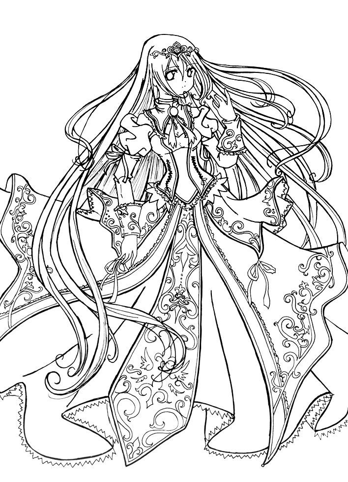 Lineart Anime Coloring Pages Printable 116