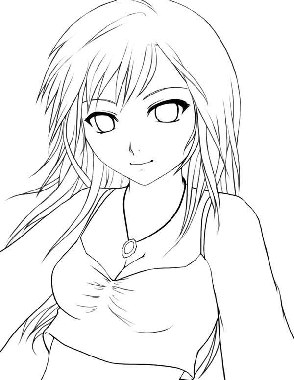 Lineart Anime Coloring Pages Printable 117