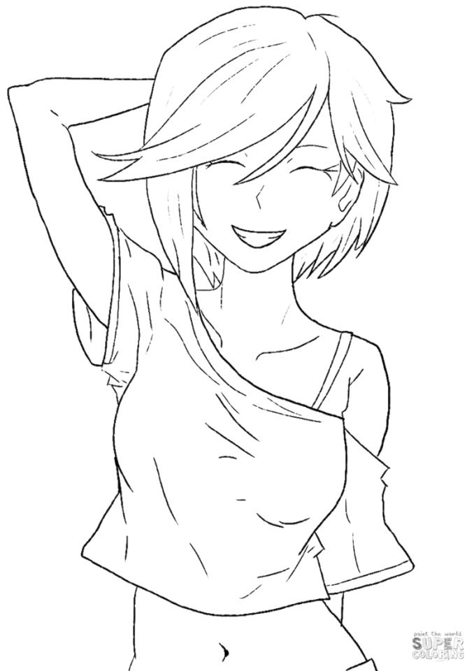 Lineart Anime Coloring Pages Printable 122
