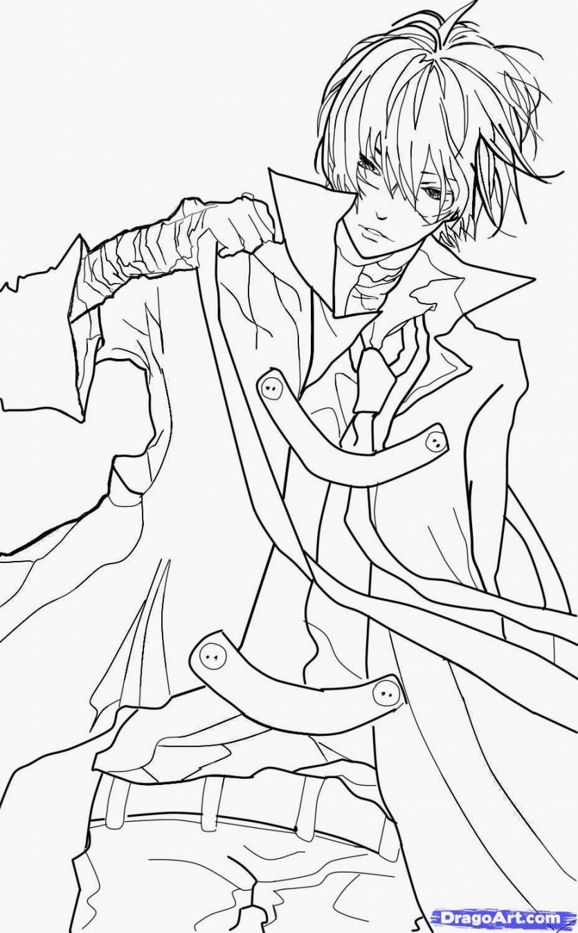 Lineart Anime Coloring Pages Printable 123