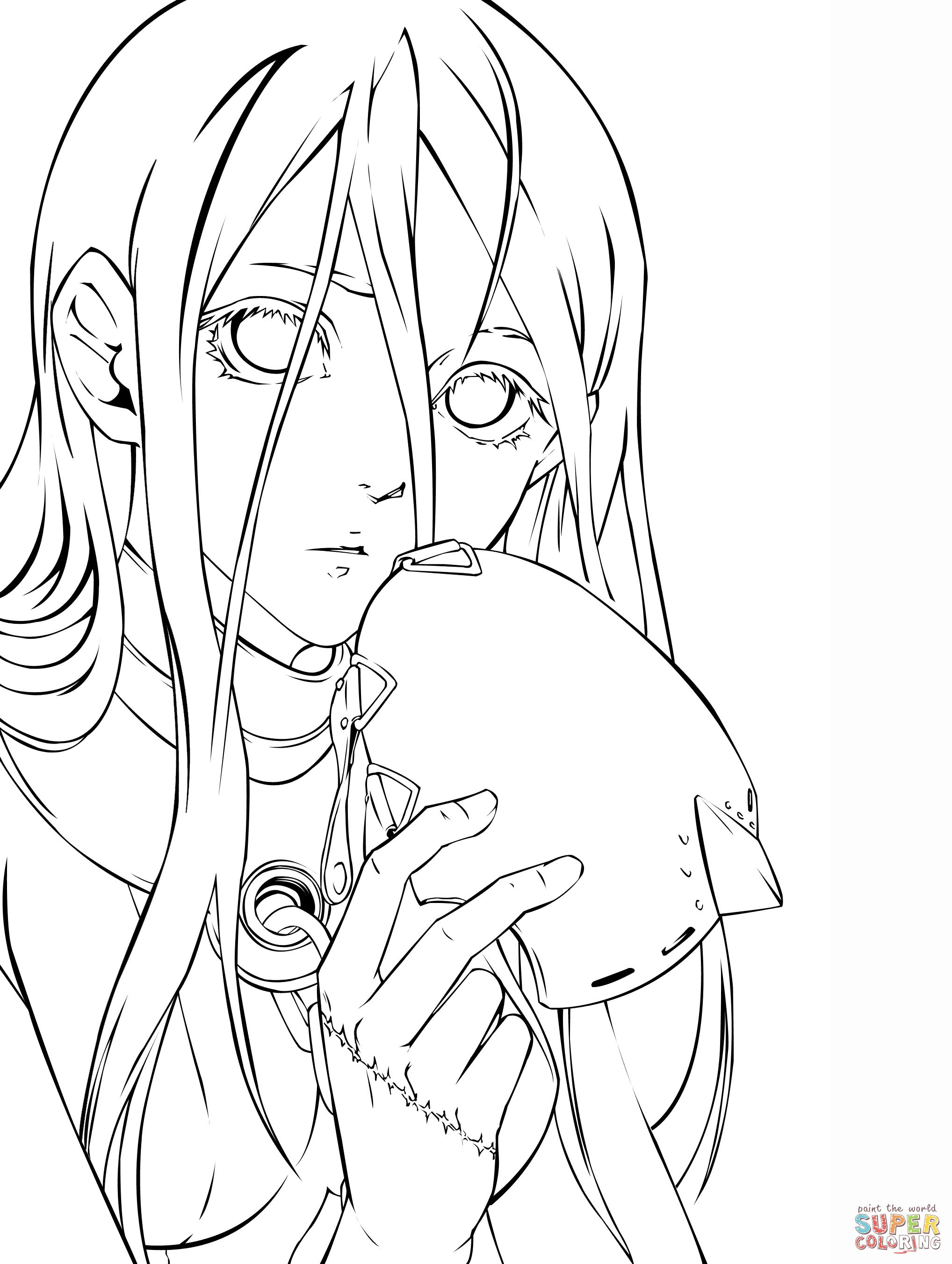 Lineart Anime Coloring Pages Printable 19