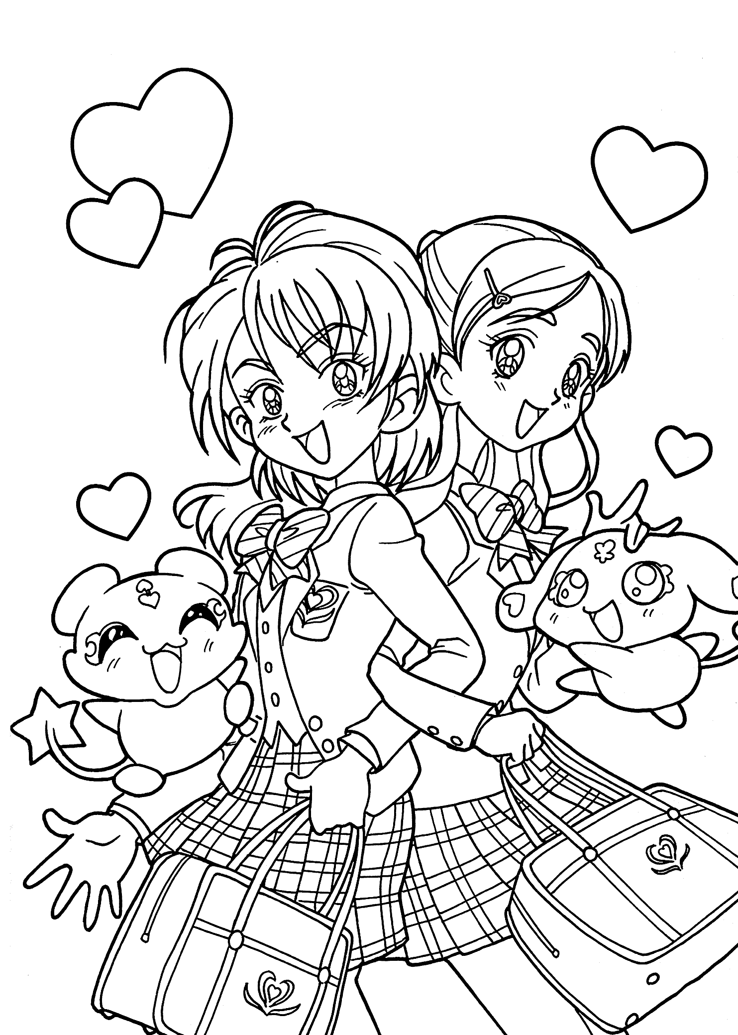 Lineart Anime Coloring Pages Printable 2