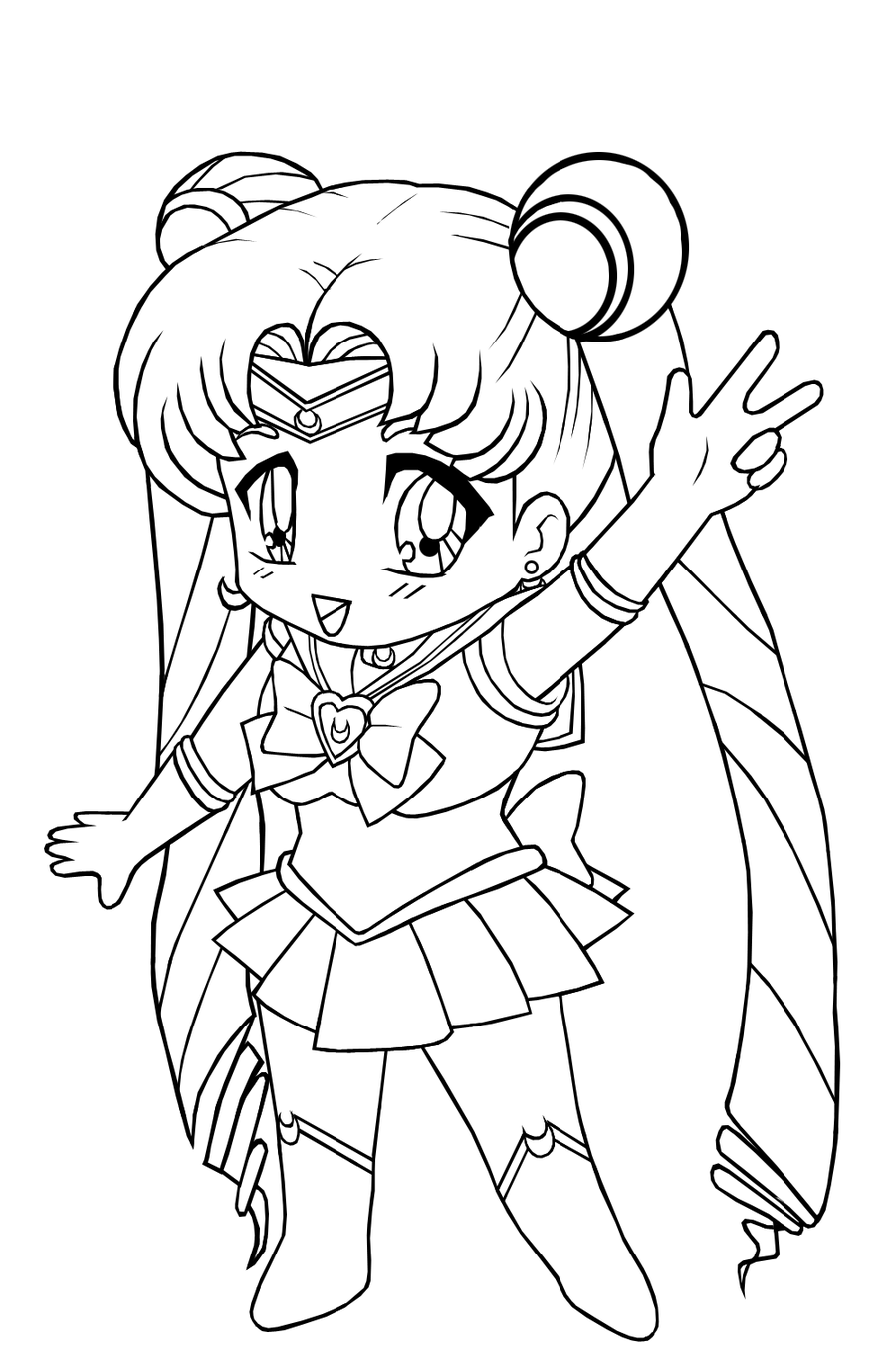 Lineart Anime Coloring Pages Printable 21