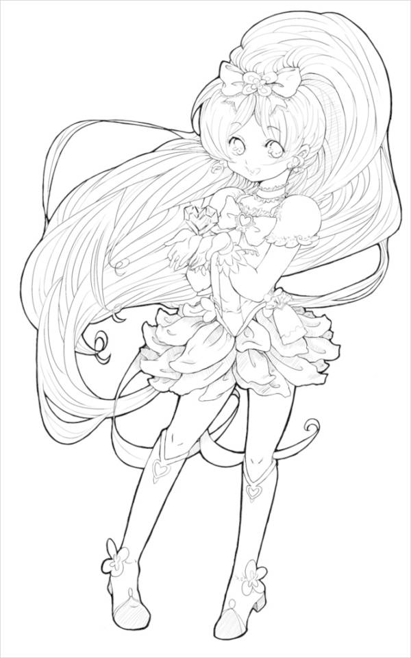 Lineart Anime Coloring Pages Printable 27