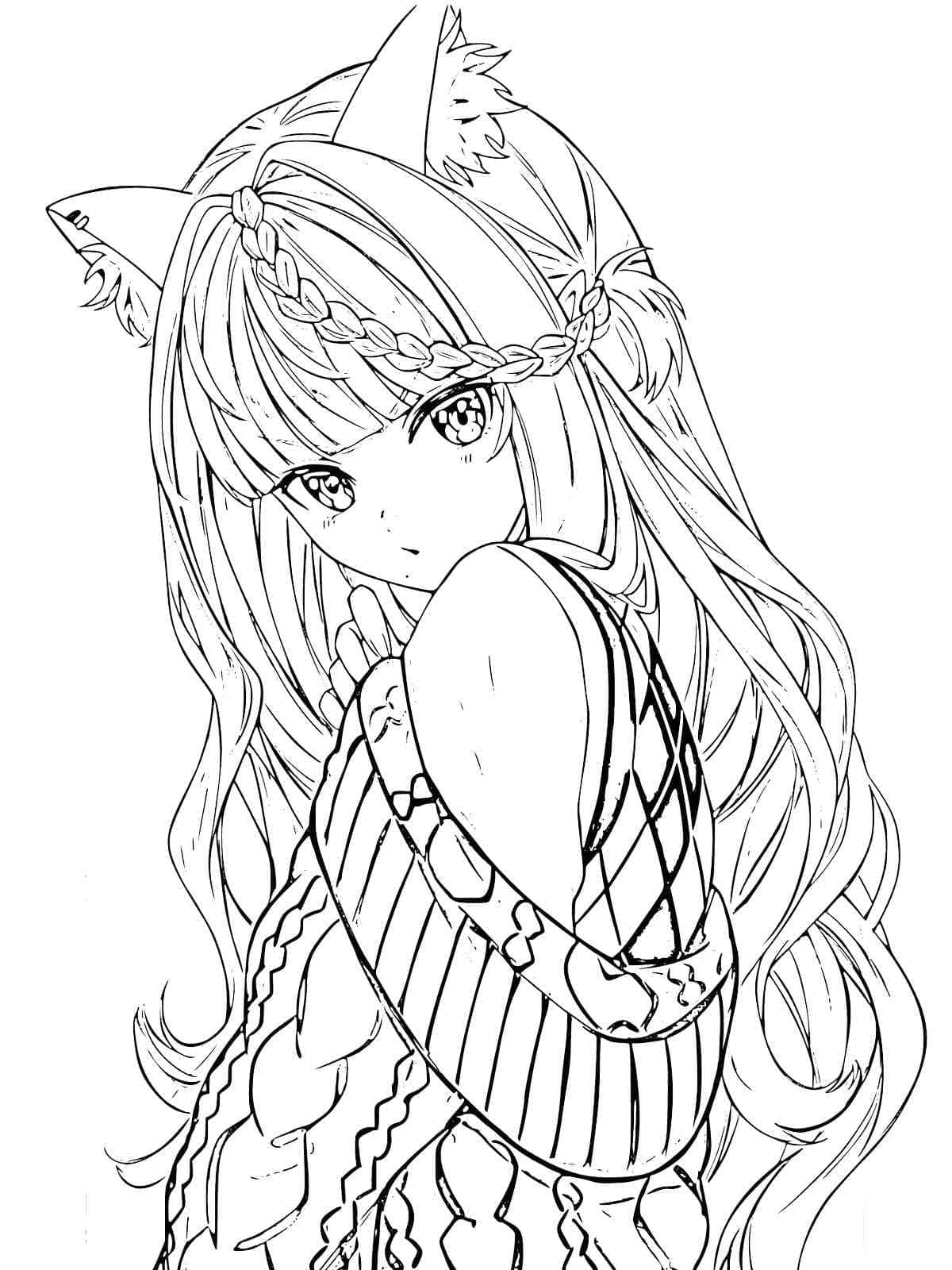 Lineart Anime Coloring Pages Printable 30