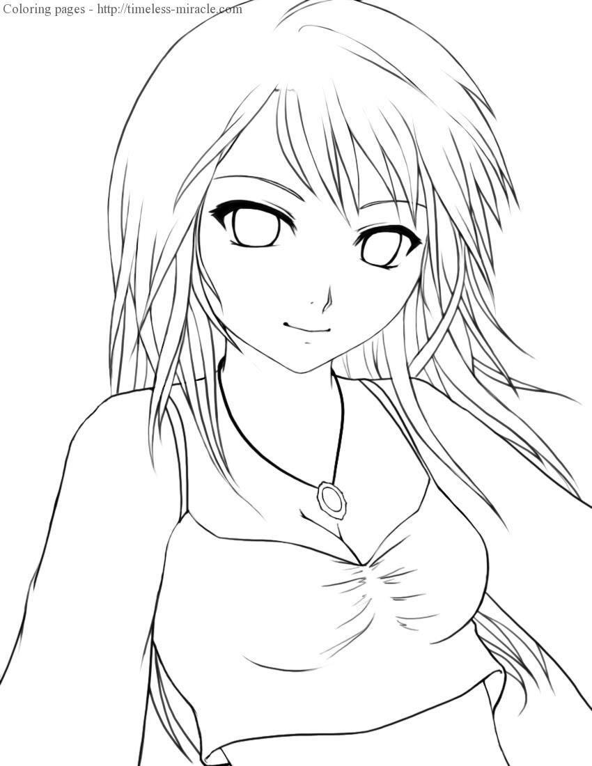 Lineart Anime Coloring Pages Printable 32