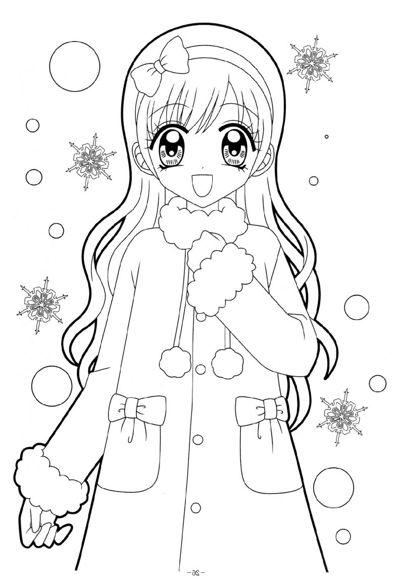 Lineart Anime Coloring Pages Printable 35