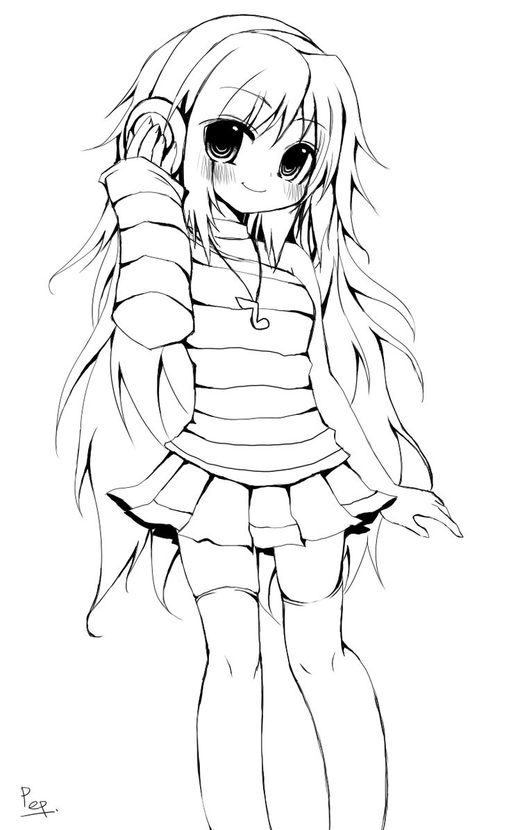 Lineart Anime Coloring Pages Printable 36