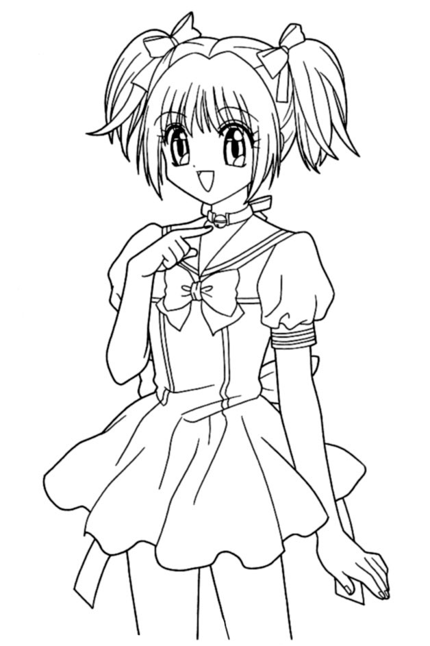 Lineart Anime Coloring Pages Printable 39