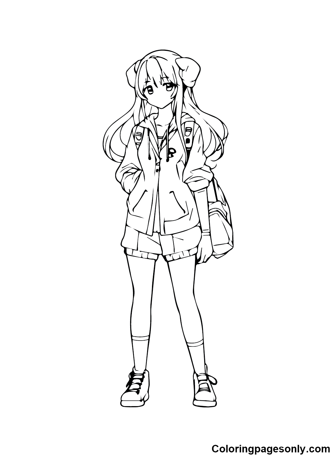 Lineart Anime Coloring Pages Printable 43