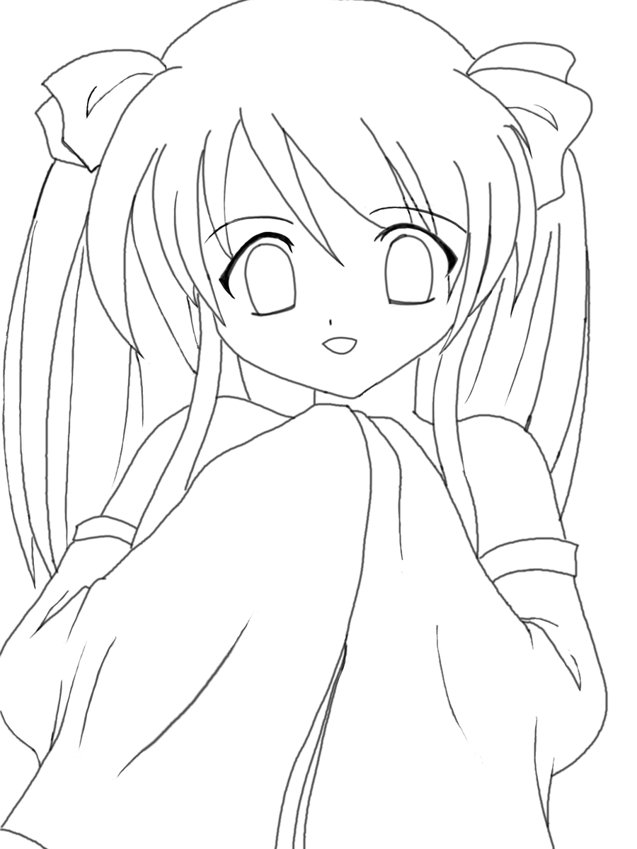 Lineart Anime Coloring Pages Printable 46