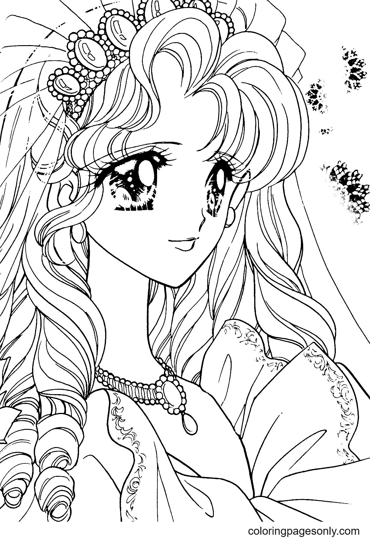 Lineart Anime Coloring Pages Printable 51