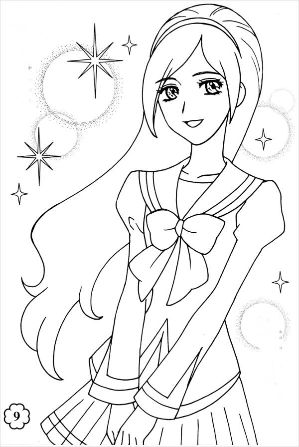 Lineart Anime Coloring Pages Printable 54