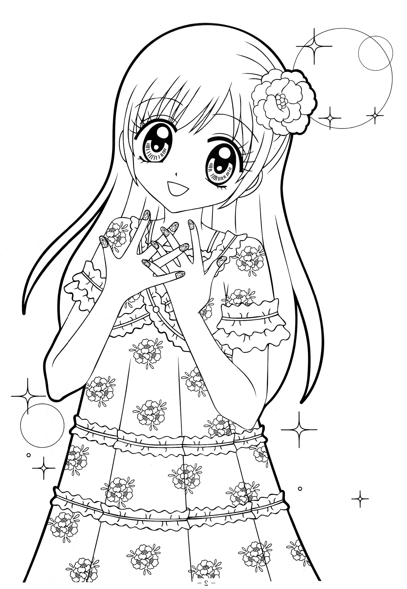 Lineart Anime Coloring Pages Printable 59