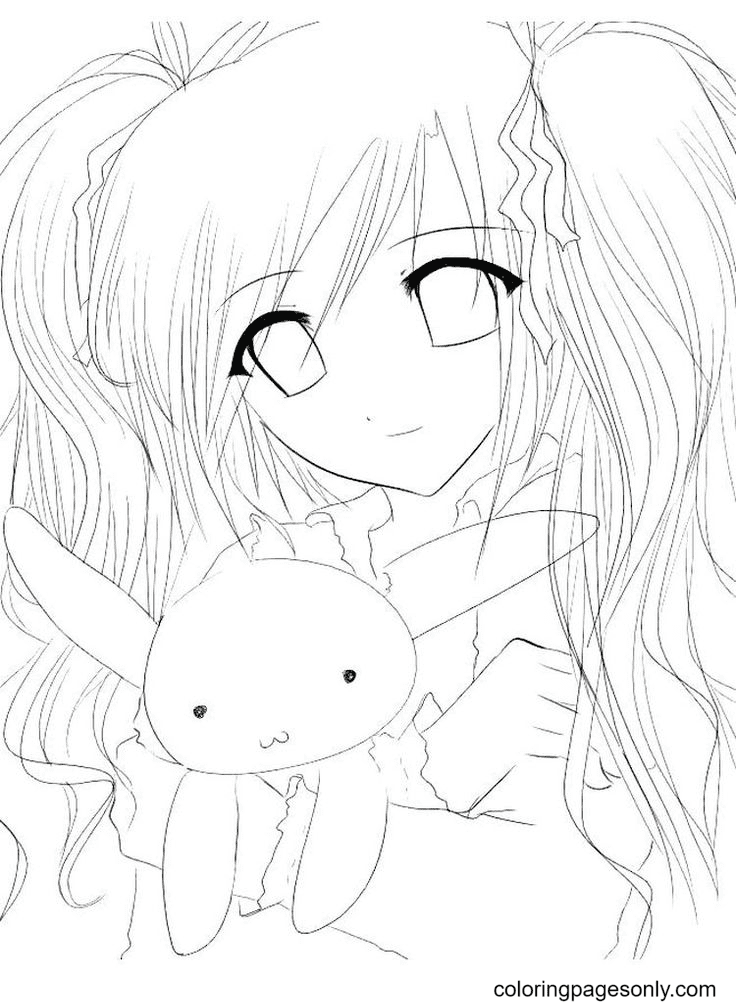 Lineart Anime Coloring Pages Printable 66