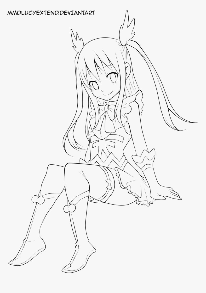 Lineart Anime Coloring Pages Printable 67