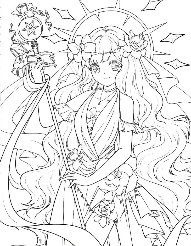 Lineart Anime Coloring Pages Printable 70