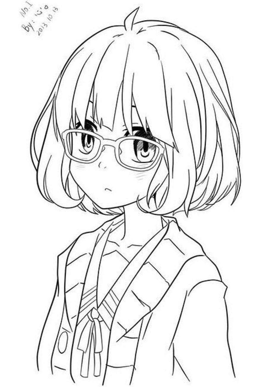 Lineart Anime Coloring Pages Printable 71