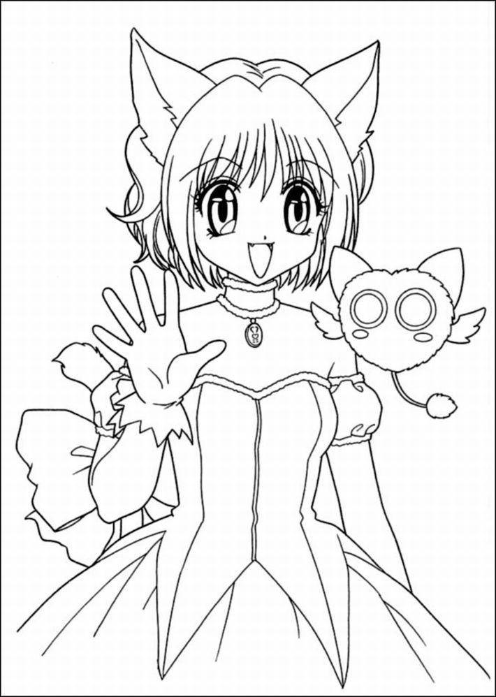 Lineart Anime Coloring Pages Printable 74