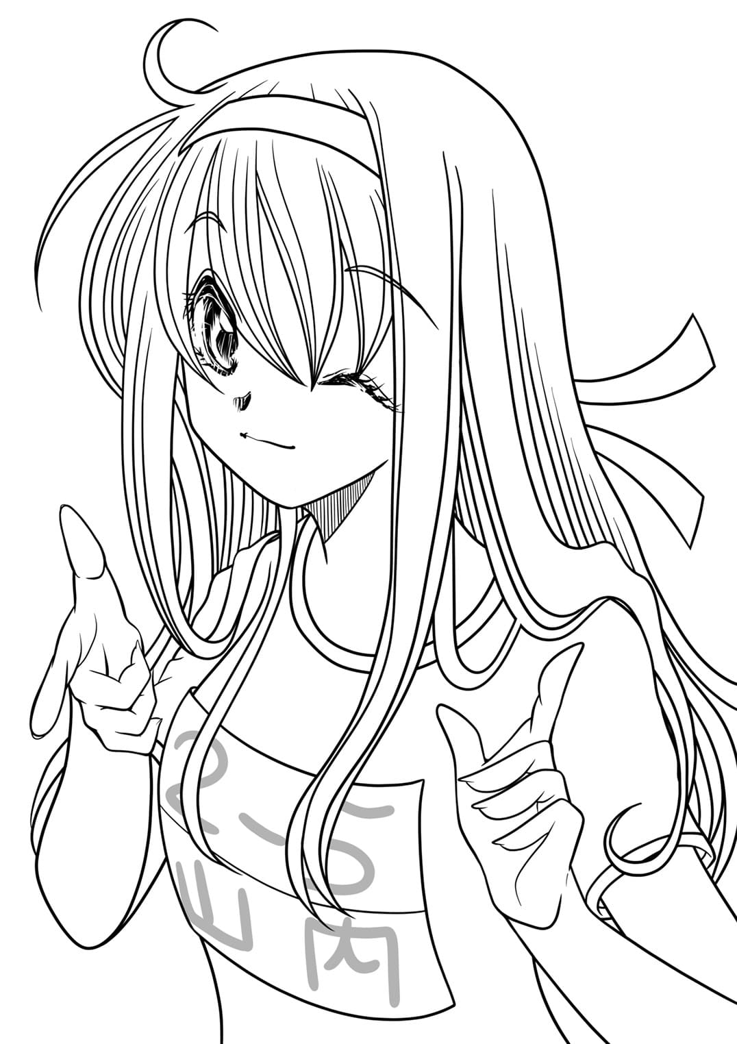 Lineart Anime Coloring Pages Printable 75