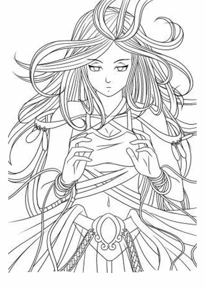 Lineart Anime Coloring Pages Printable 80