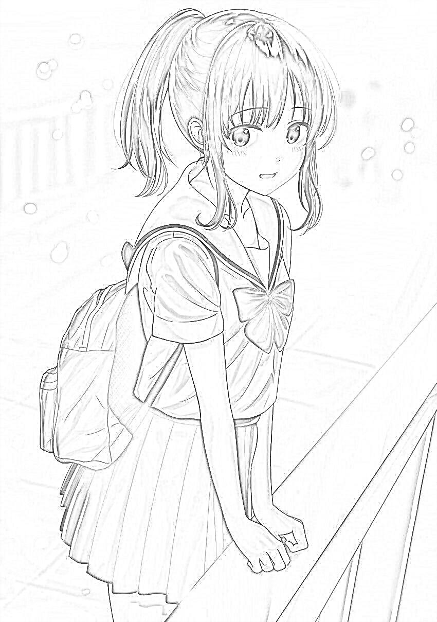 Lineart Anime Coloring Pages Printable 81