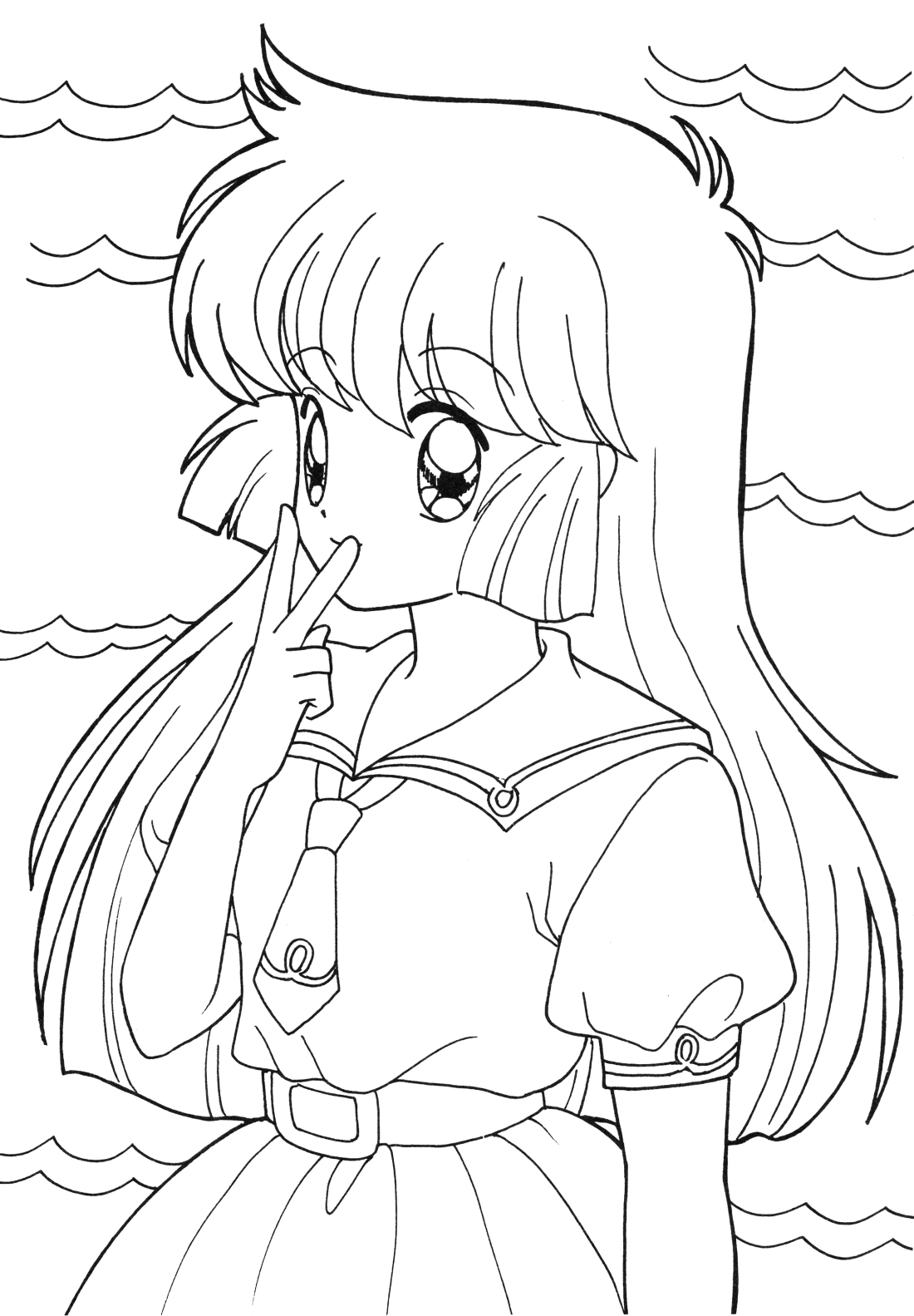 Lineart Anime Coloring Pages Printable 85