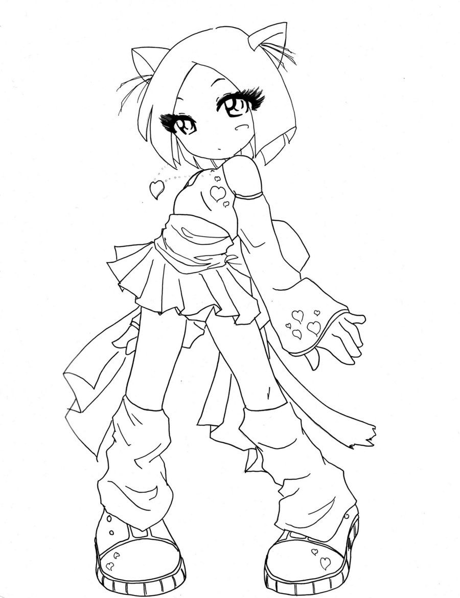 Lineart Anime Coloring Pages Printable 88