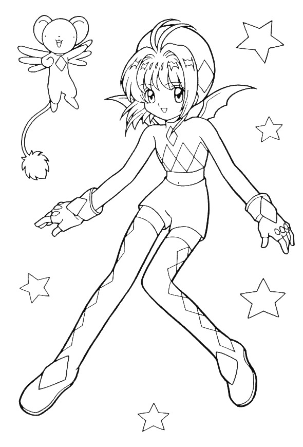 Lineart Anime Coloring Pages Printable 9