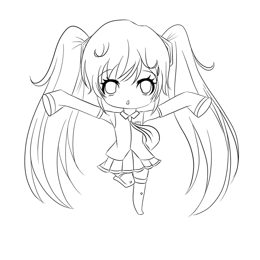 Lineart Anime Coloring Pages Printable 95