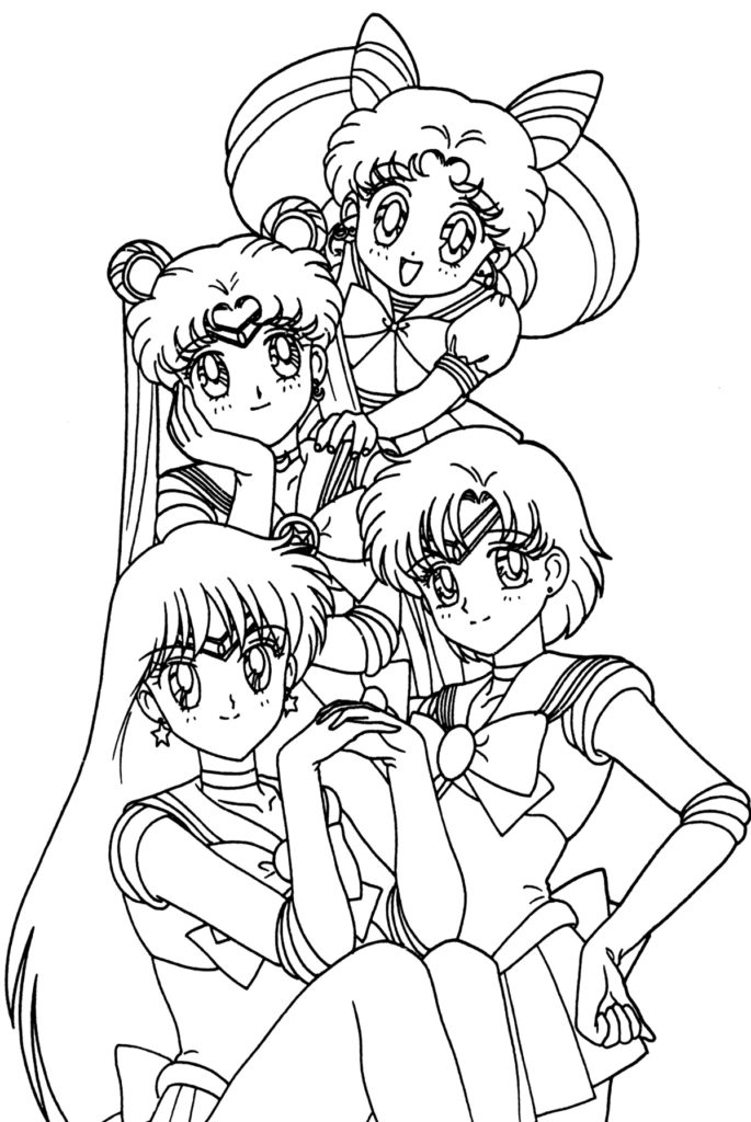 Lineart Anime Coloring Pages Printable 97