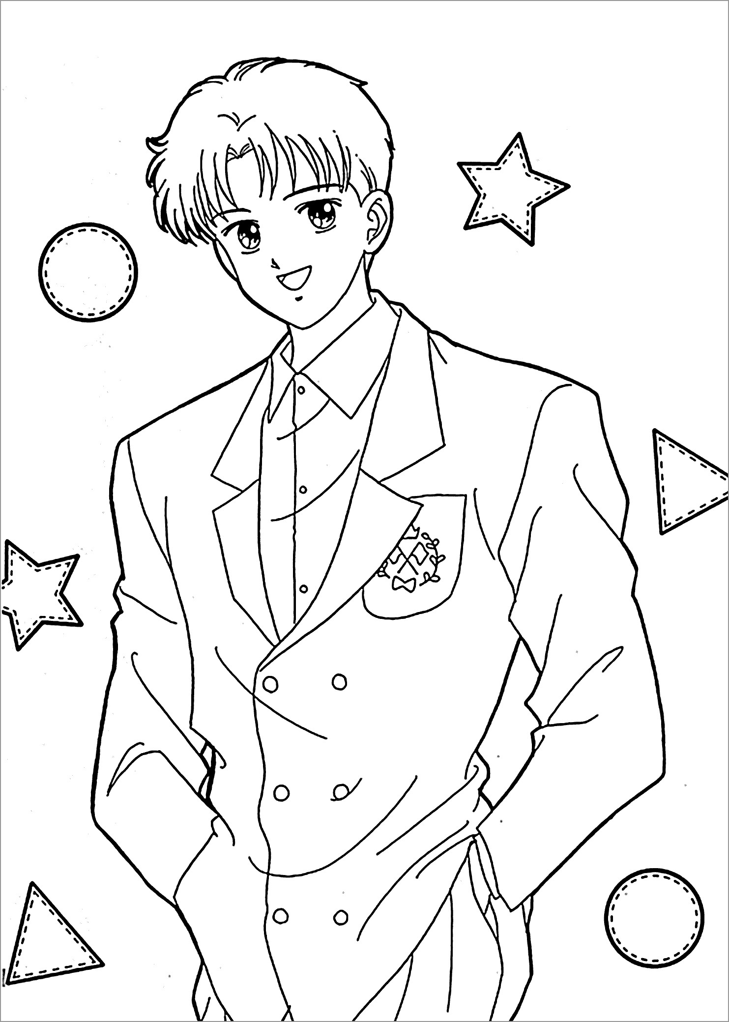 Lineart Anime Coloring Pages Printable 99