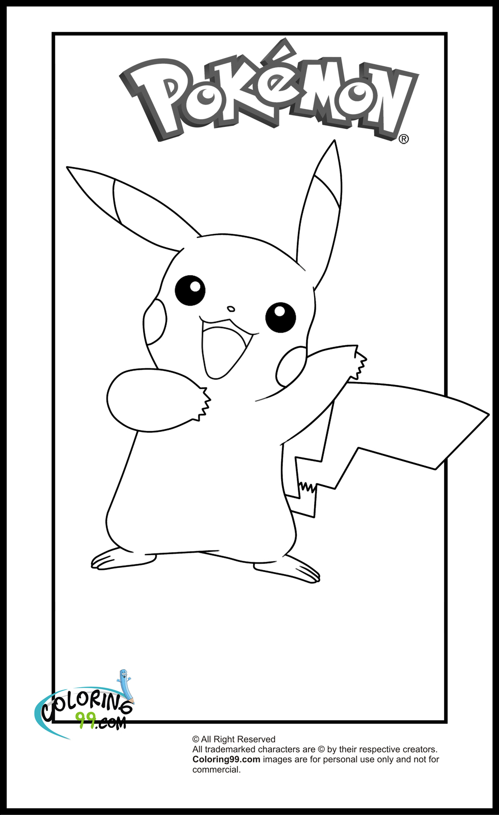 Pikachu Coloring Pages for Kids 65